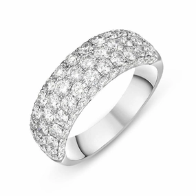 18ct White Gold 2.24ct Diamond Wide Band Half Eternity Ring D