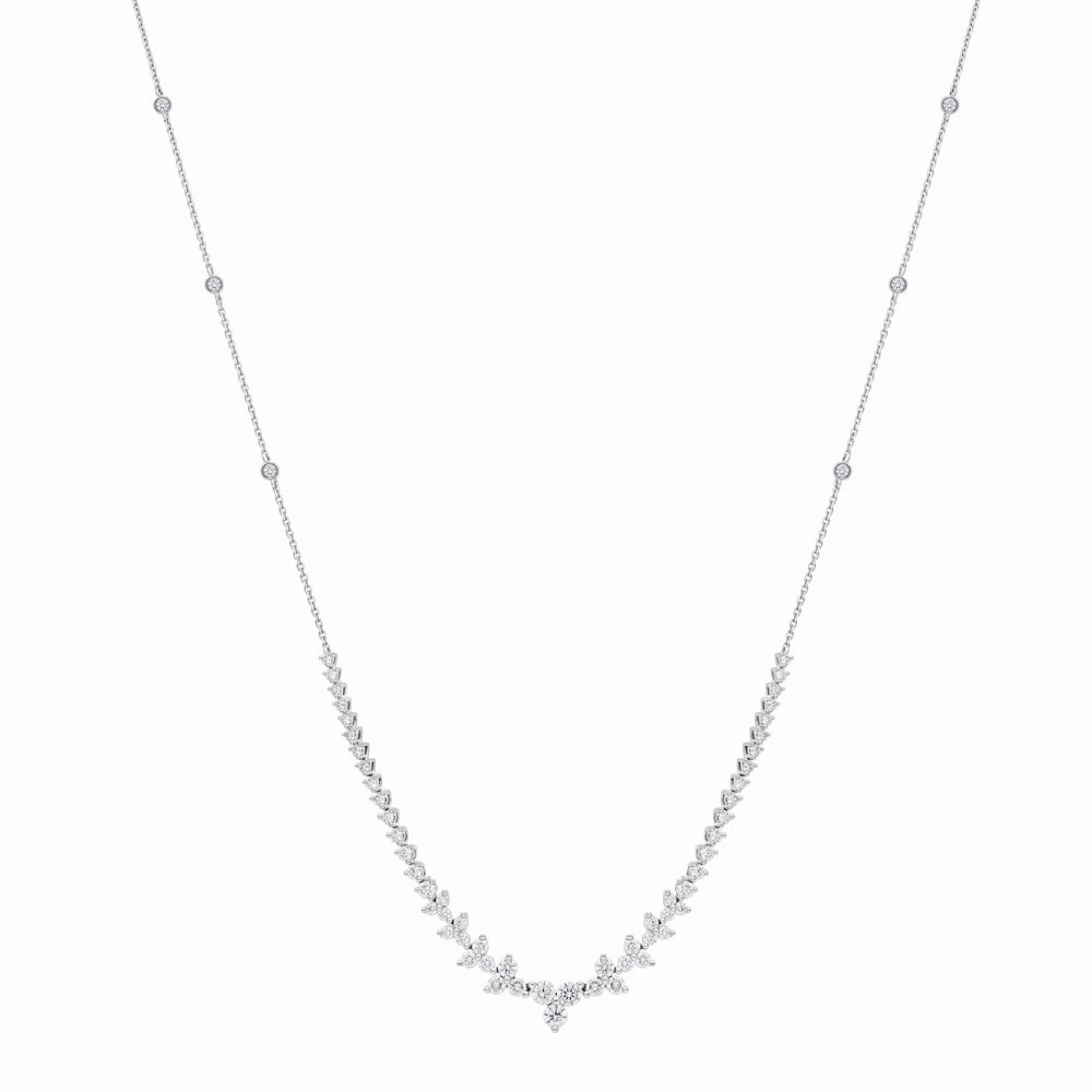 18ct White Gold 2.33ct Diamond Graduated Collar Necklace