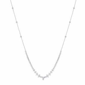 18ct White Gold 2.33ct Diamond Graduated Collar Necklace