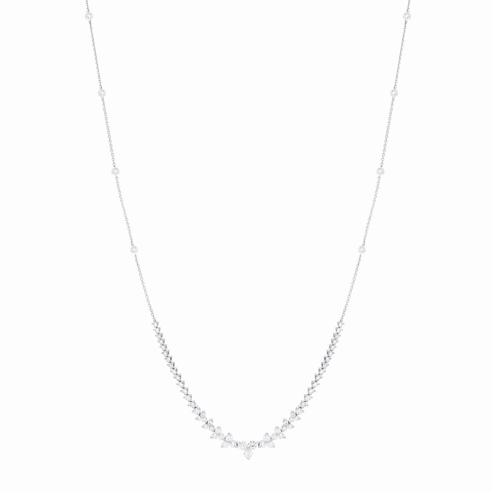 18ct White Gold 2.33ct Diamond Graduated Collar Necklace
