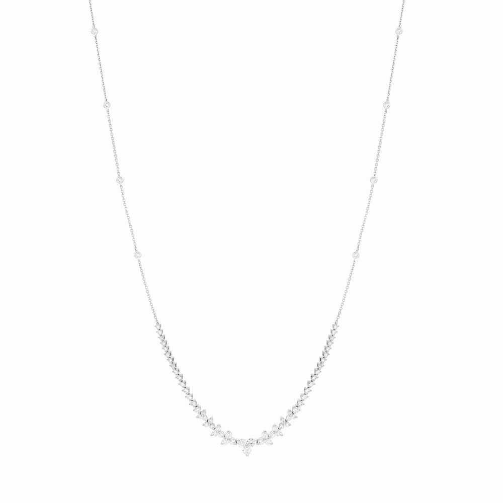 18ct White Gold 2.33ct Diamond Graduated Collar Necklace
