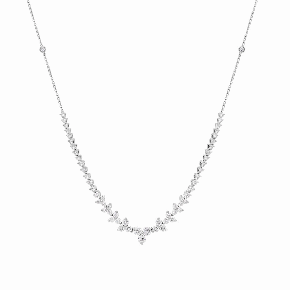 18ct White Gold 2.33ct Diamond Graduated Collar Necklace