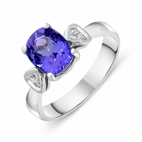 18ct White Gold 2.49ct Tanzanite and Diamond Ring D