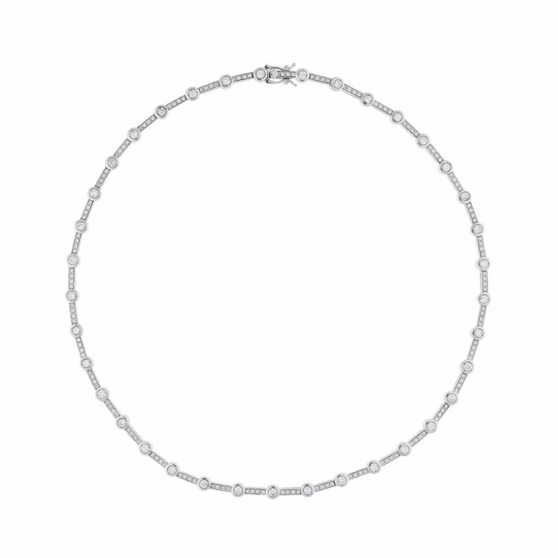 18ct White Gold 3.33ct Diamond Necklace D