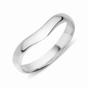 18ct White Gold 3mm Wishbone Wedding Ring