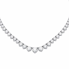 18ct White Gold 7.09ct Diamond Graduated Necklace