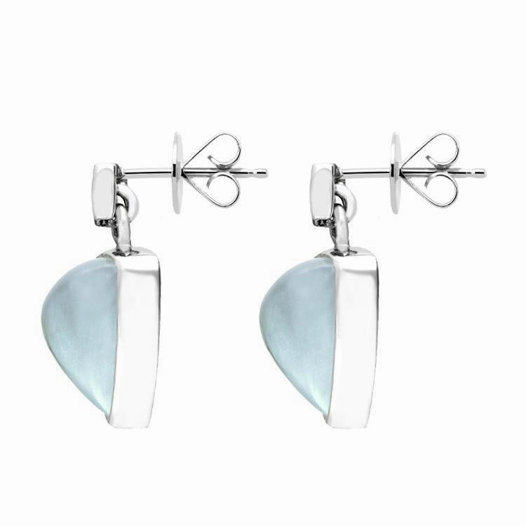 18ct White Gold Aquamarine Diamond Stud Earrings