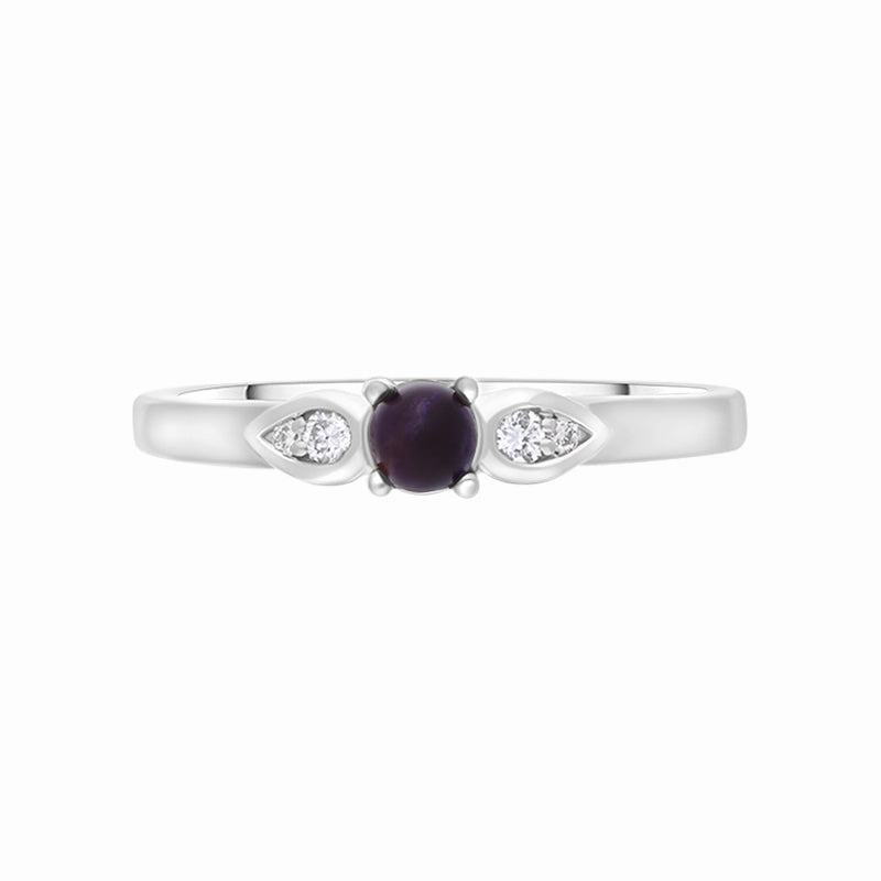 18ct White Gold Blue John 0.07ct Diamond Pear Shoulder Ring