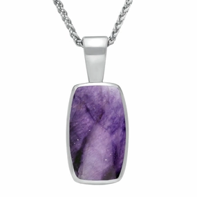18ct White Gold Blue John Barrel Shaped Necklace