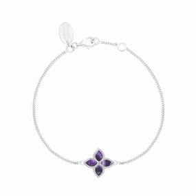 18ct White Gold Blue John eden Marquise Flower Bracelet
