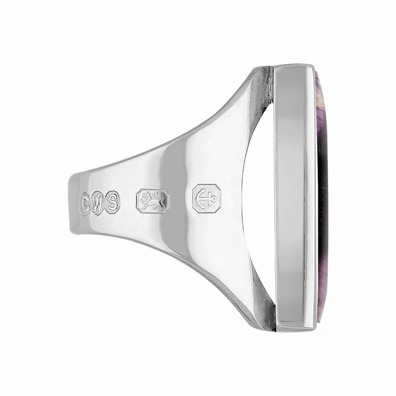 18ct White Gold Blue John Hallmark Medium Square Ring
