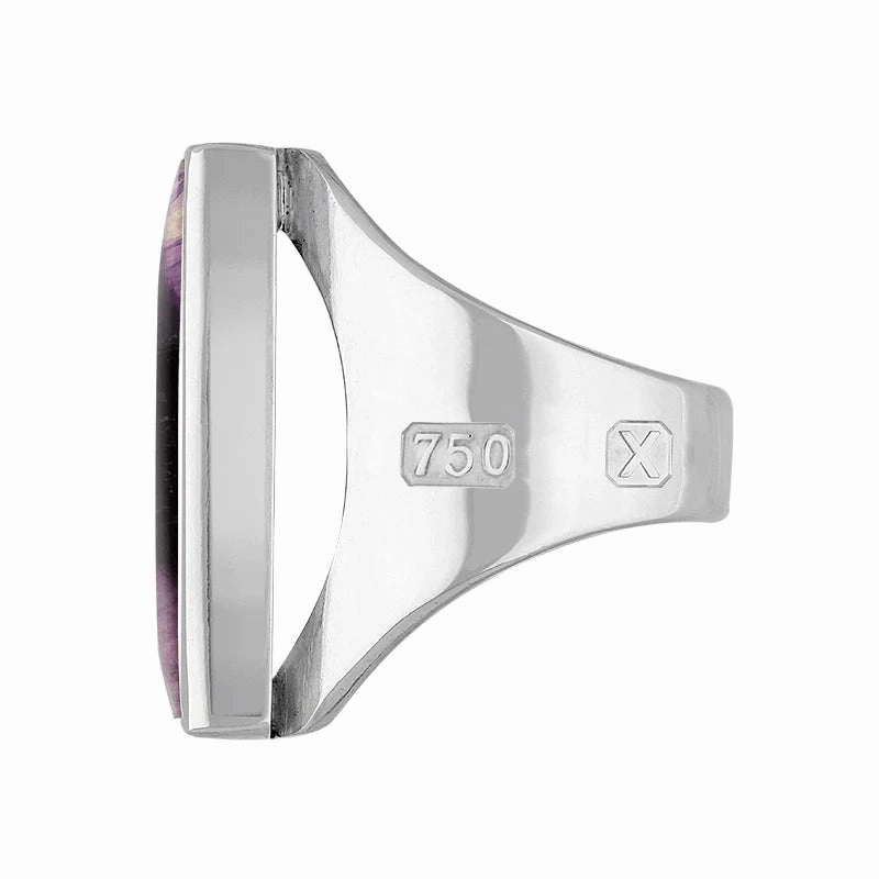 18ct White Gold Blue John Hallmark Medium Square Ring
