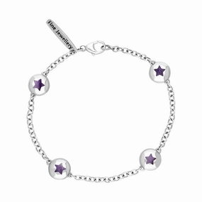 18ct White Gold Blue John Oval Star Detail Four Stone Bracelet