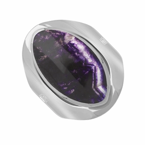 18ct White Gold Blue John Queen's Jubilee Hallmark Medium Oval Ring D