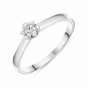 18ct White Gold Brilliant Cut 0.26ct Diamond Trellis Set Solitaire Ring