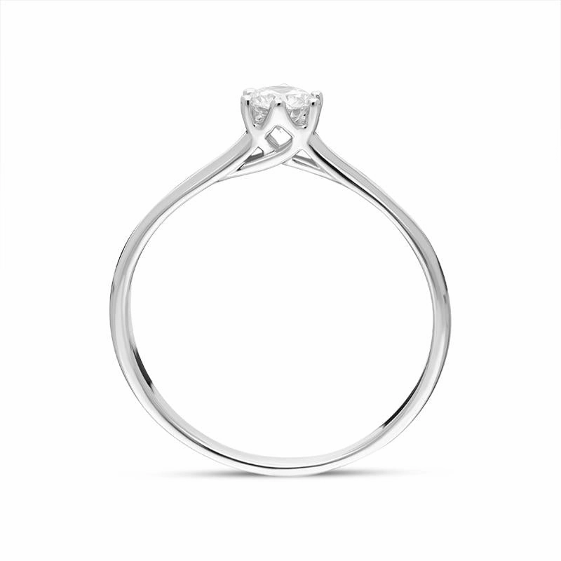 18ct White Gold Brilliant Cut 0.26ct Diamond Trellis Set Solitaire Ring