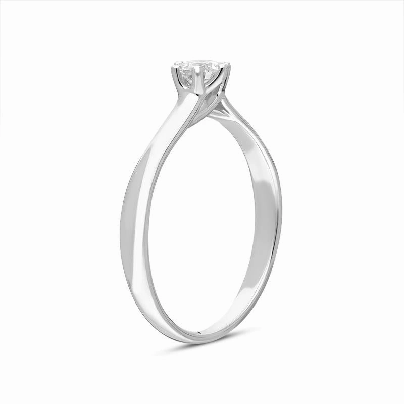 18ct White Gold Brilliant Cut 0.26ct Diamond Trellis Set Solitaire Ring
