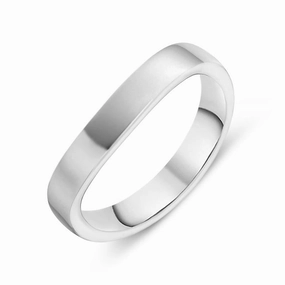 18ct White Gold Curved Wedding Ring