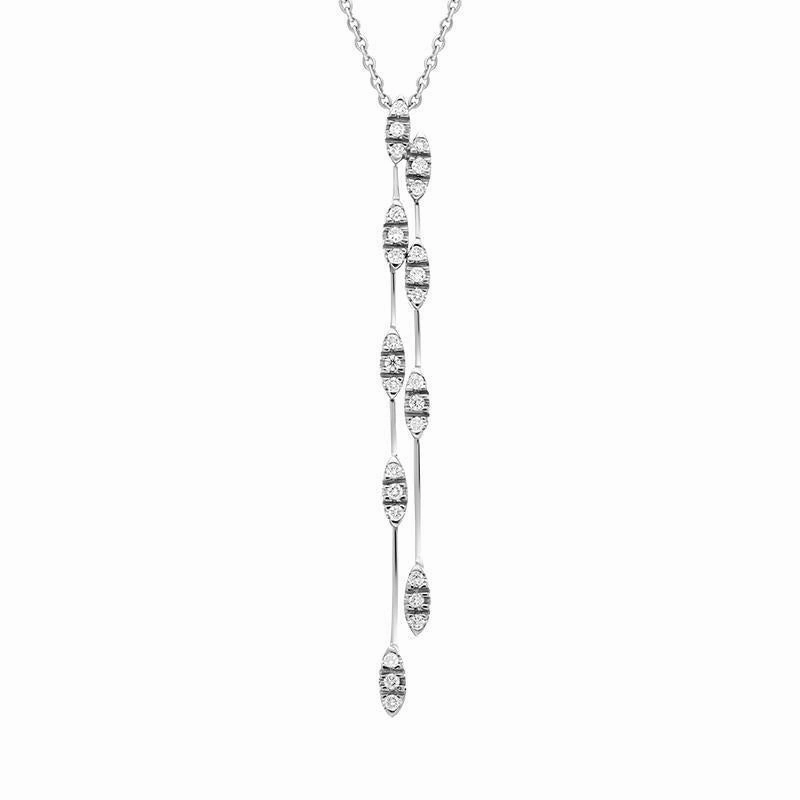 18ct White Gold Diamond Double Drop Necklace