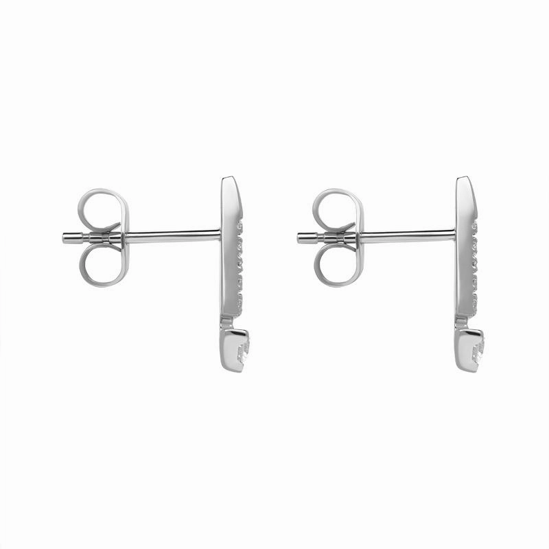 18ct White Gold Diamond Graduated Drop Earrings