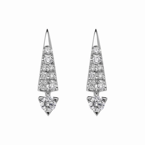 18ct White Gold Diamond Graduated Drop Earrings