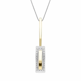 18ct White Gold Diamond Pave Set Elongated Necklace D
