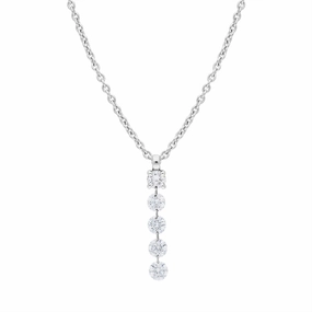 18ct White Gold Diamond Pendant Necklace D