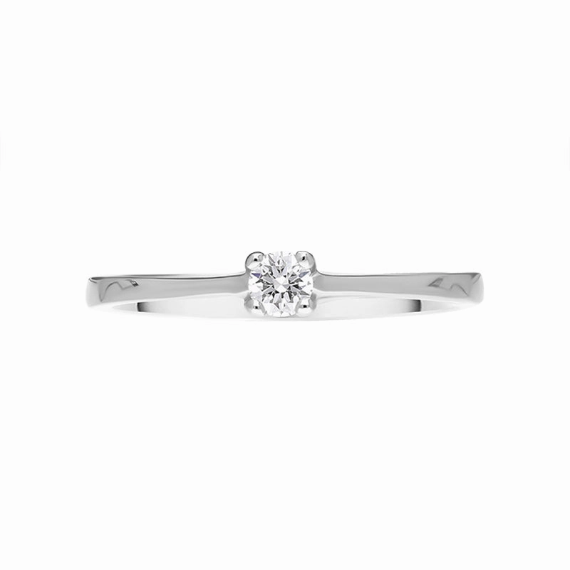 18ct White Gold Diamond Round Brilliant Cut Solitaire Ring