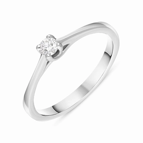 18ct White Gold Diamond Round Brilliant Cut Solitaire Ring