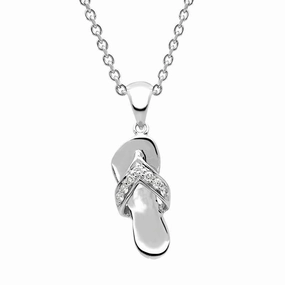 18ct White Gold Diamond Sandal Necklace