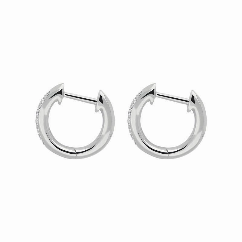18ct White Gold Diamond Small Hoop Earrings