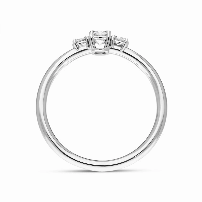 18ct White Gold Diamond Three Stone Ring