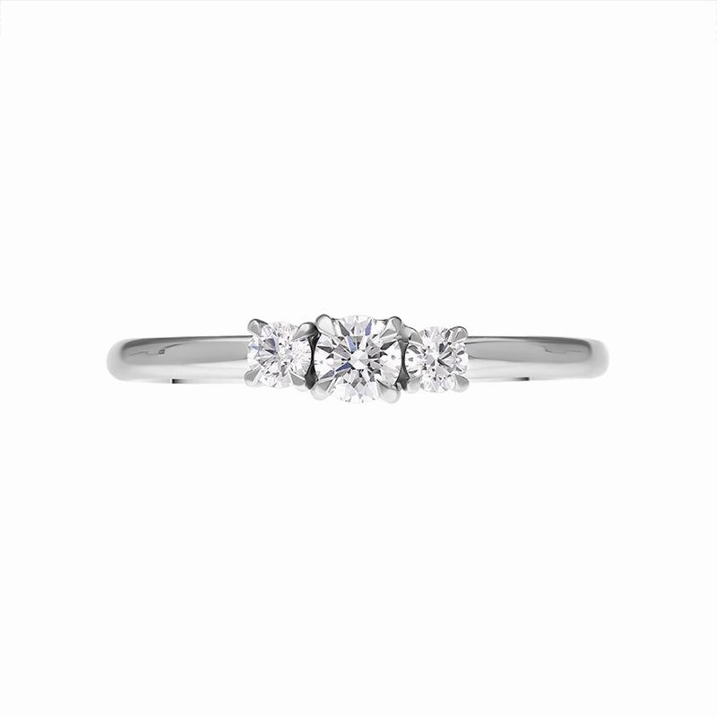 18ct White Gold Diamond Three Stone Ring