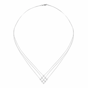 18ct White  Gold Diamond Wire Strand Necklet