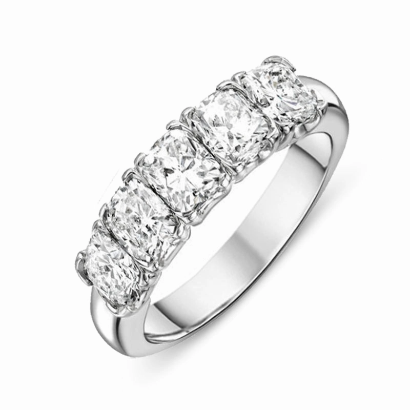 18ct White Gold Five Stone 1.76 Carat Diamond Half Eternity Ring