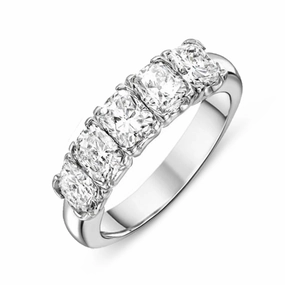 18ct White Gold Five Stone 1.76 Carat Diamond Half Eternity Ring