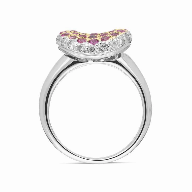 18ct White Gold Pink Sapphire Diamond Ring D