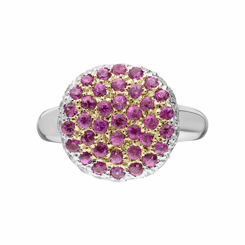 18ct White Gold Pink Sapphire Diamond Ring D