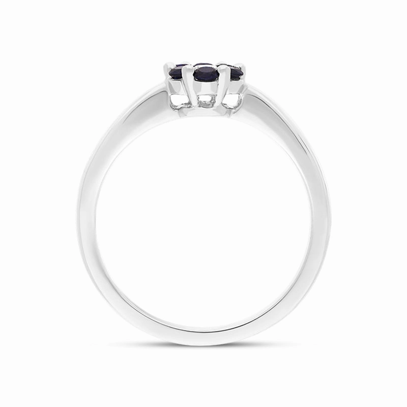18ct White Gold Sapphire Diamond Round Cluster Ring