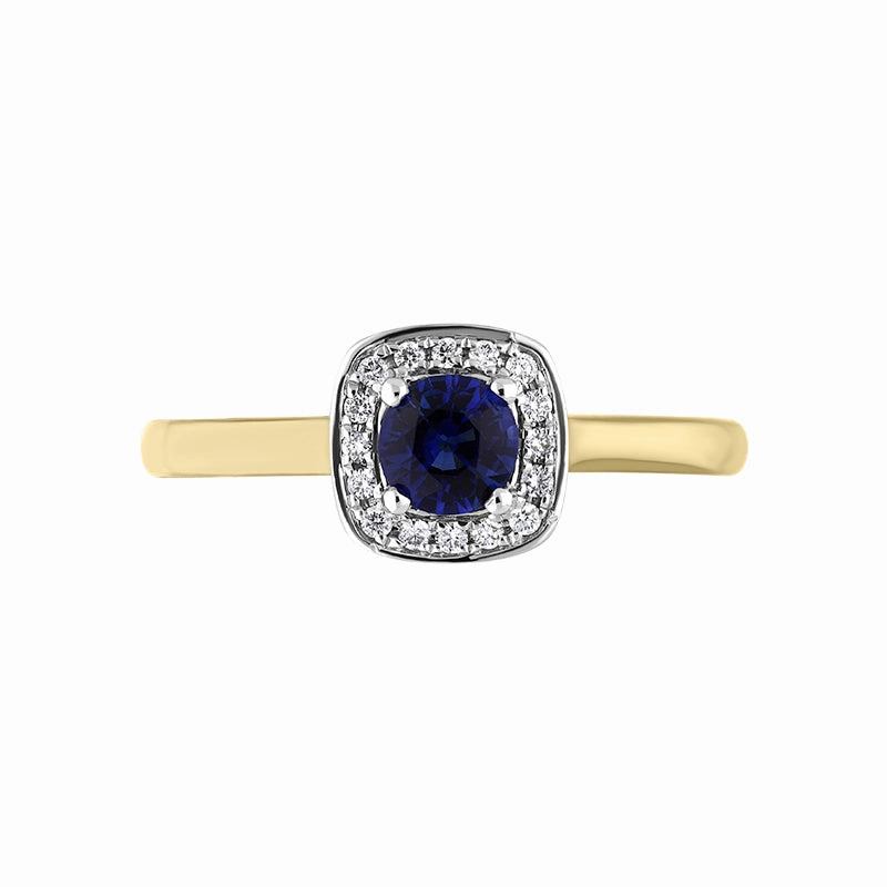 18ct White Gold Sapphire Diamond Square Cluster Ring