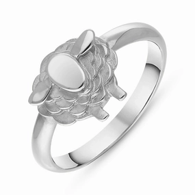18ct White Gold Sheep Ring