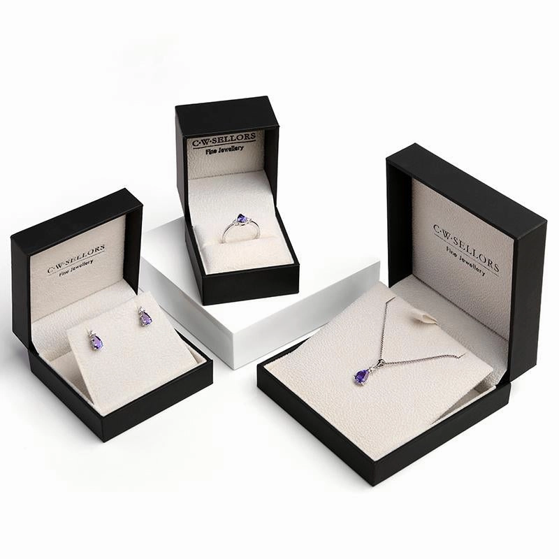 18ct White Gold Tanzanite Diamond Three Piece Gift Set