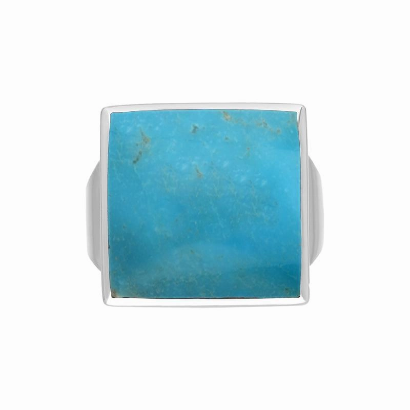 18ct White Gold Turquoise Small Square Ring
