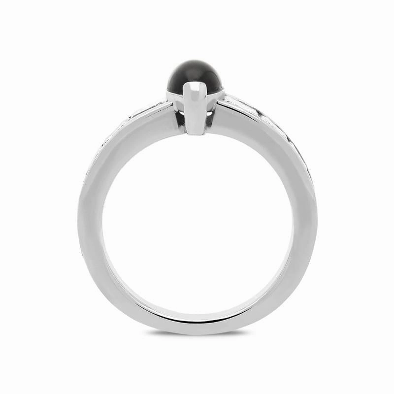 18ct White Gold Whitby Jet 1.75ct Diamond Marquise Ring
