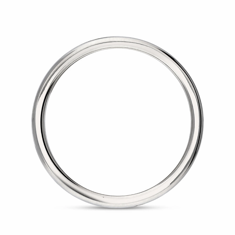 18ct White Gold Whitby Jet Queen's Jubilee Hallmark 6mm Ring D