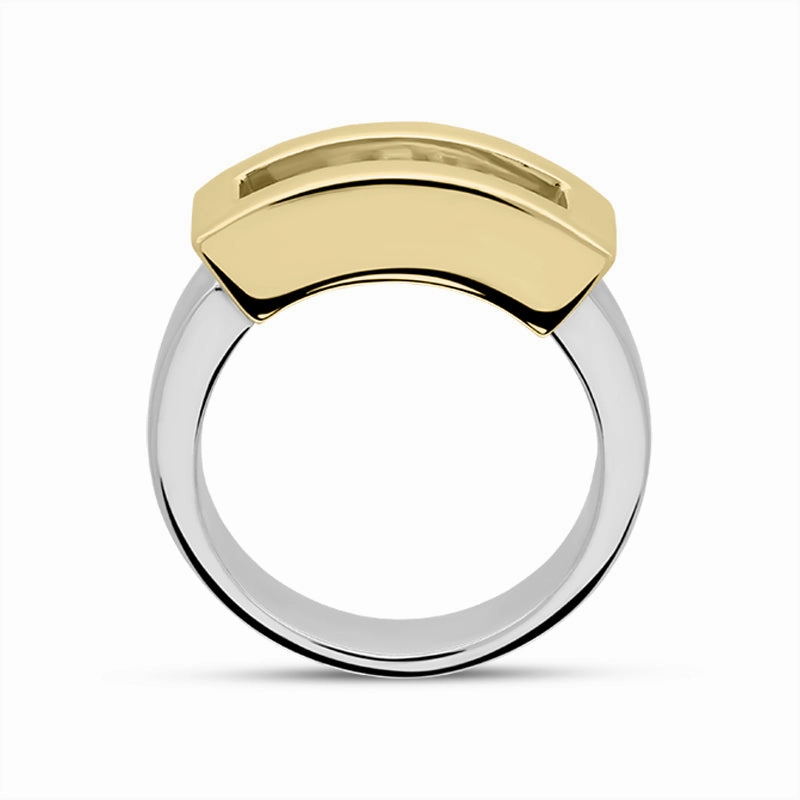 18ct White Yellow Gold Diamond Shank Ring