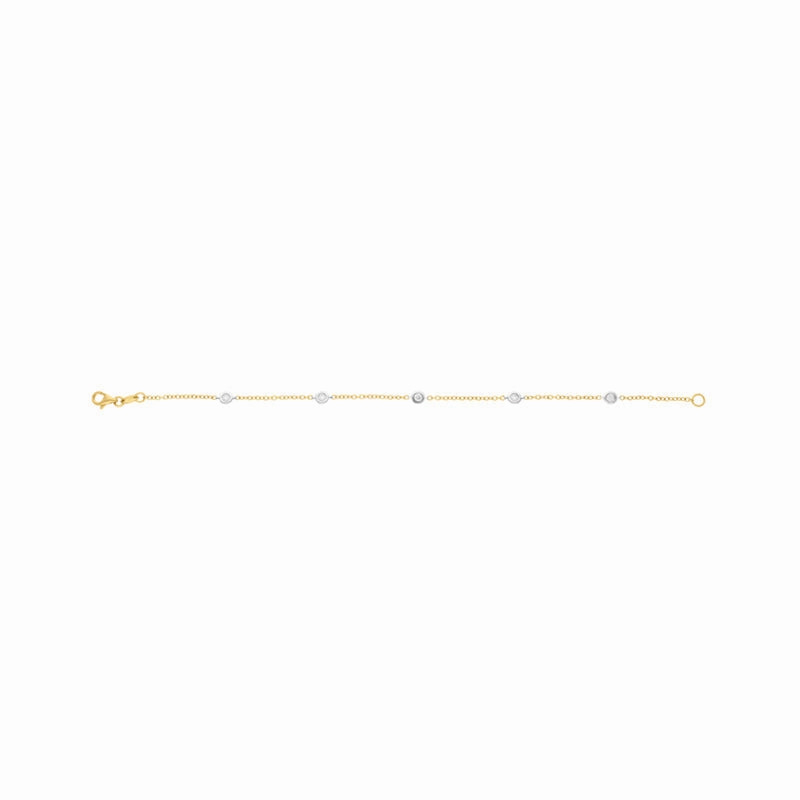 18ct Yellow and White Gold 0.24ct Diamond Chain Link Bracelet