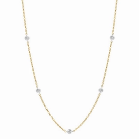 18ct Yellow and White Gold 0.48ct Diamond Chain Link Necklace