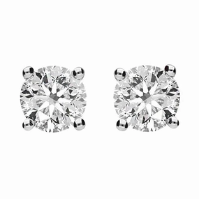 18ct Yellow and White Gold 0.83 Carat Diamond Solitaire Stud Earrings D