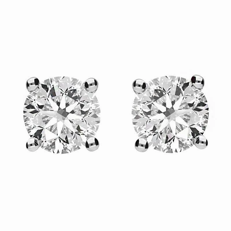 18ct Yellow and White Gold 0.83 Carat Diamond Solitaire Stud Earrings D